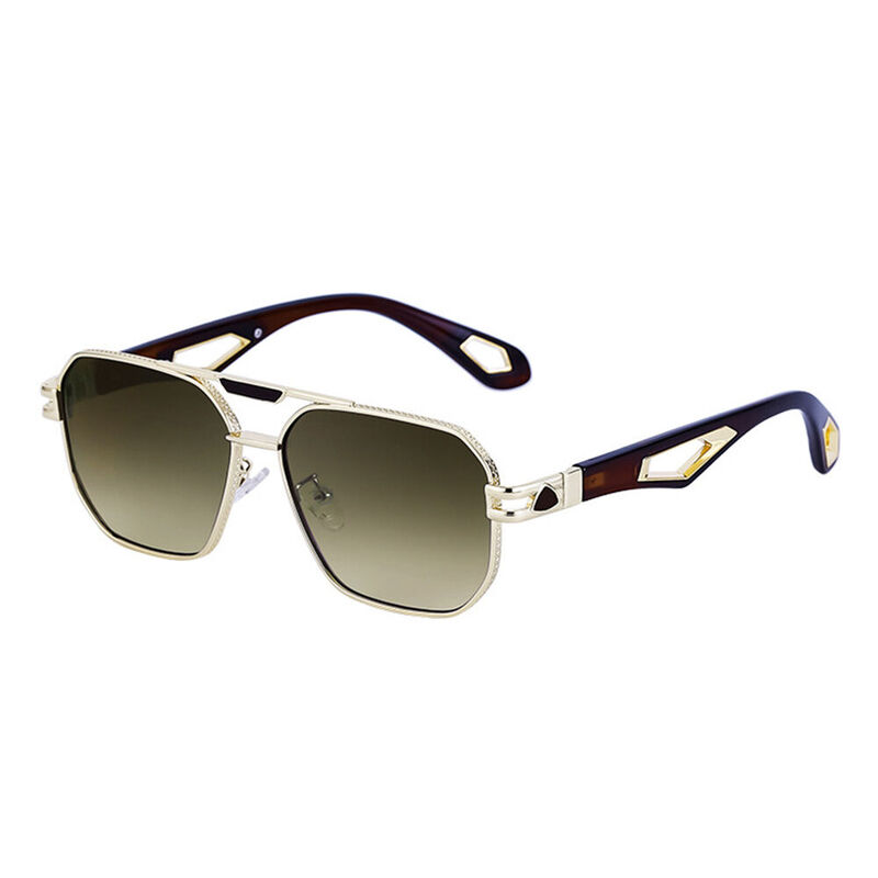 Faustina Aviator Brown Sunglasses
