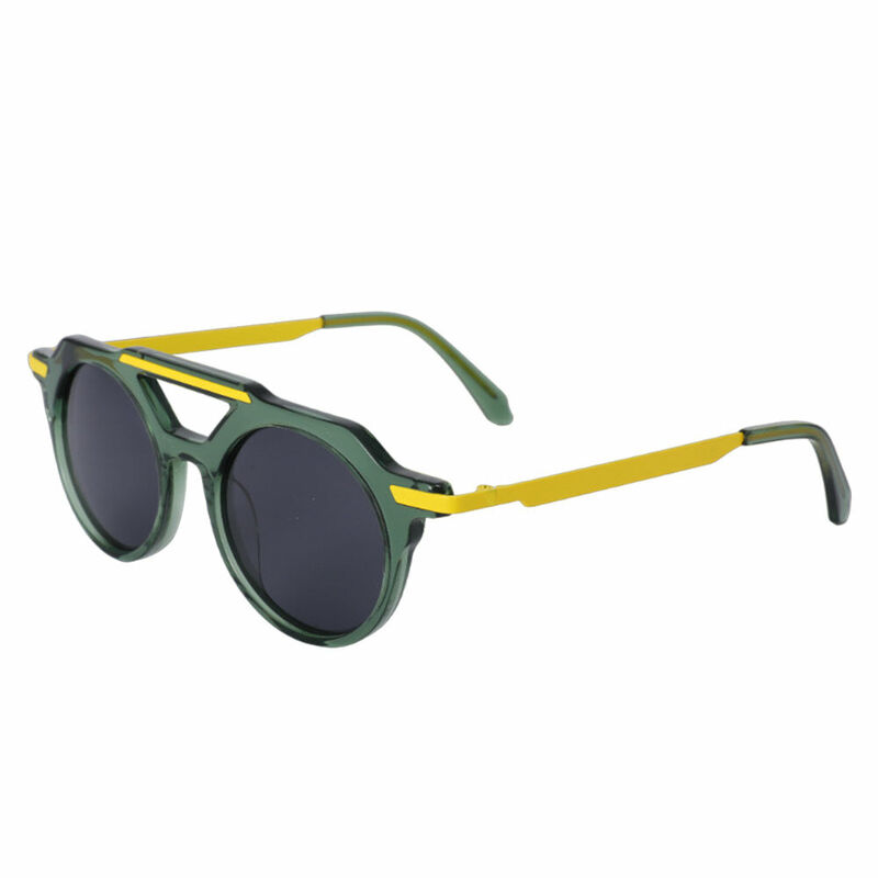 Justine Aviator Green Sunglasses