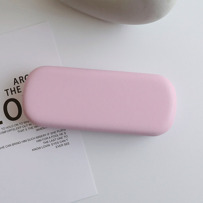 Simple Style Pink Glasses Case