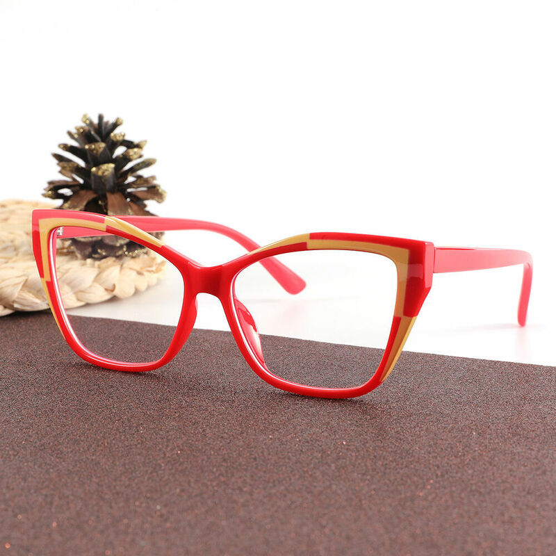 Brian Cat Eye Red Glasses