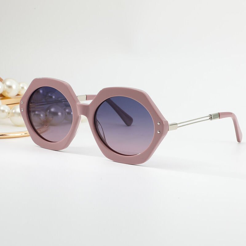 Mathilde Geometric Pink Sunglasses