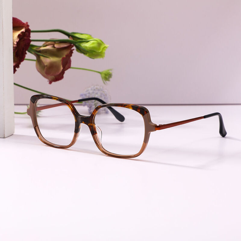 Cele Square Brown Glasses