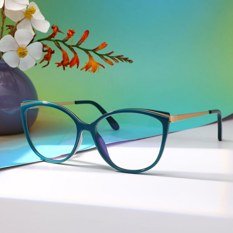 Nicholas Cat Eye Green Glasses
