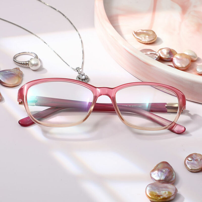 Howar Rectangle Pink Glasses