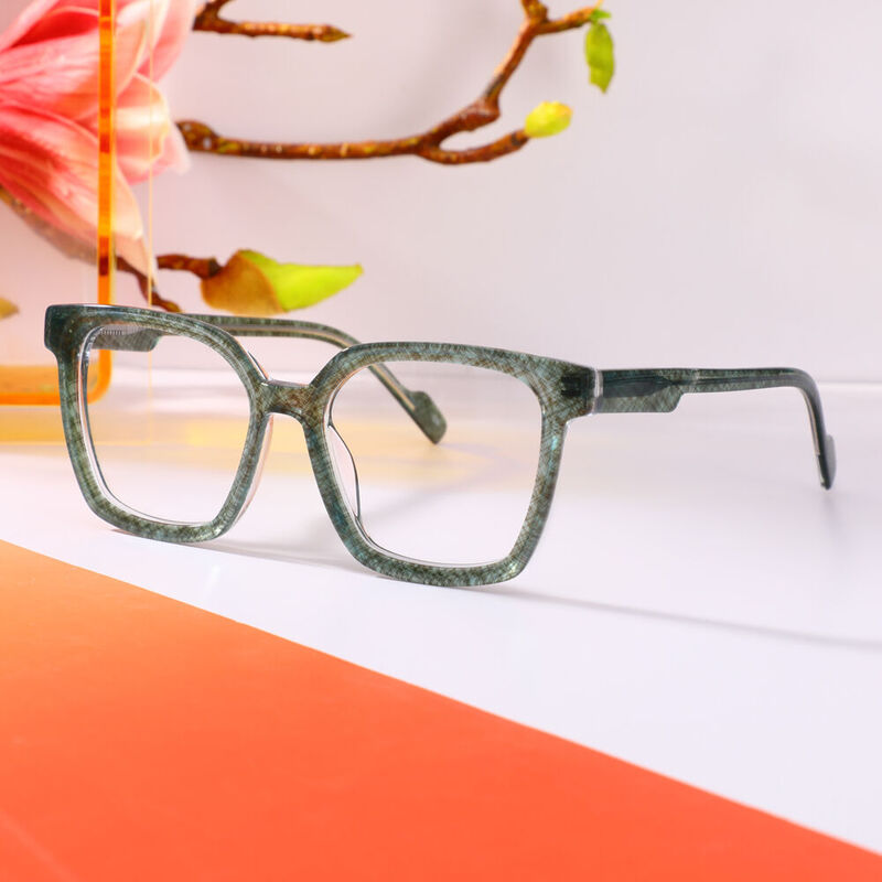 Tracy Square Green Glasses