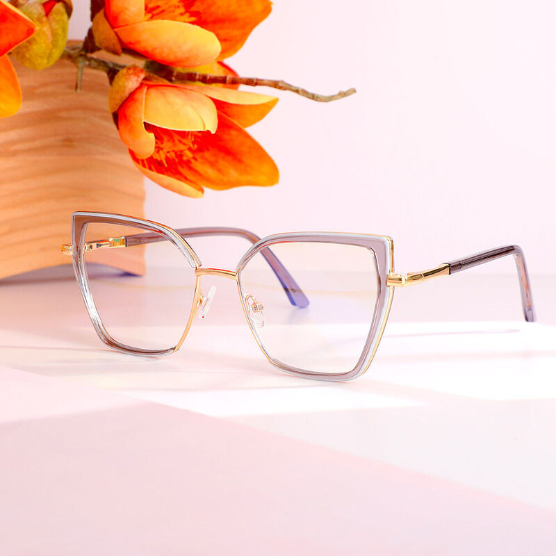 Modesty Cat Eye Grey Glasses