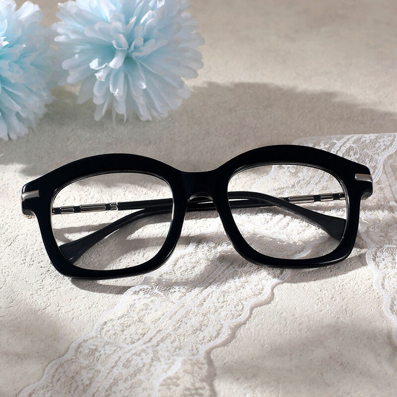 Alice Square Black Glasses