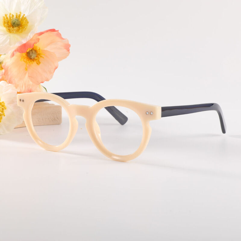 Empire Round Beige Glasses