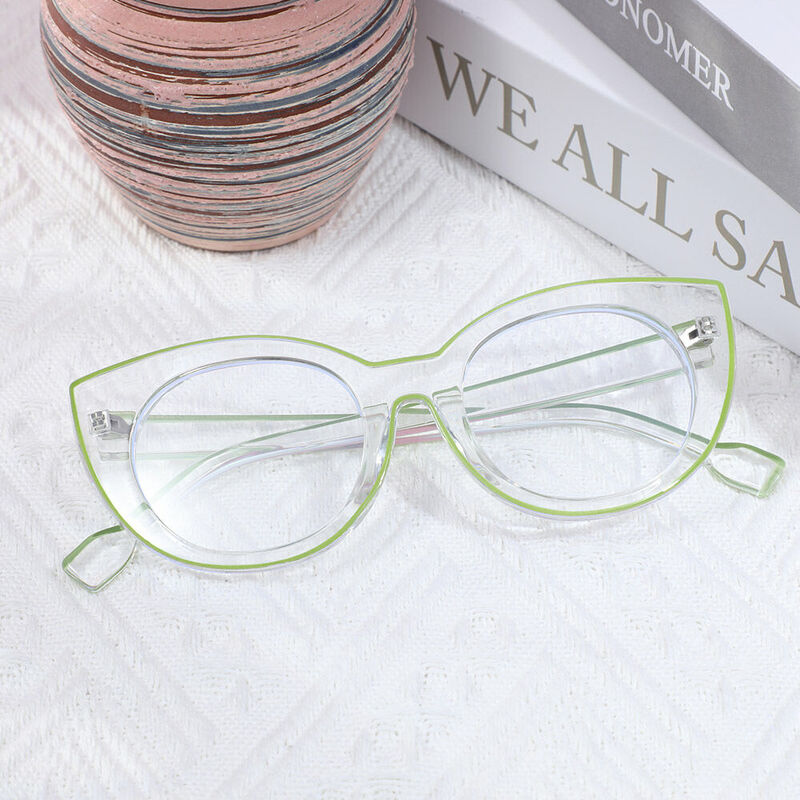 Gloria Cat Eye Green Glasses