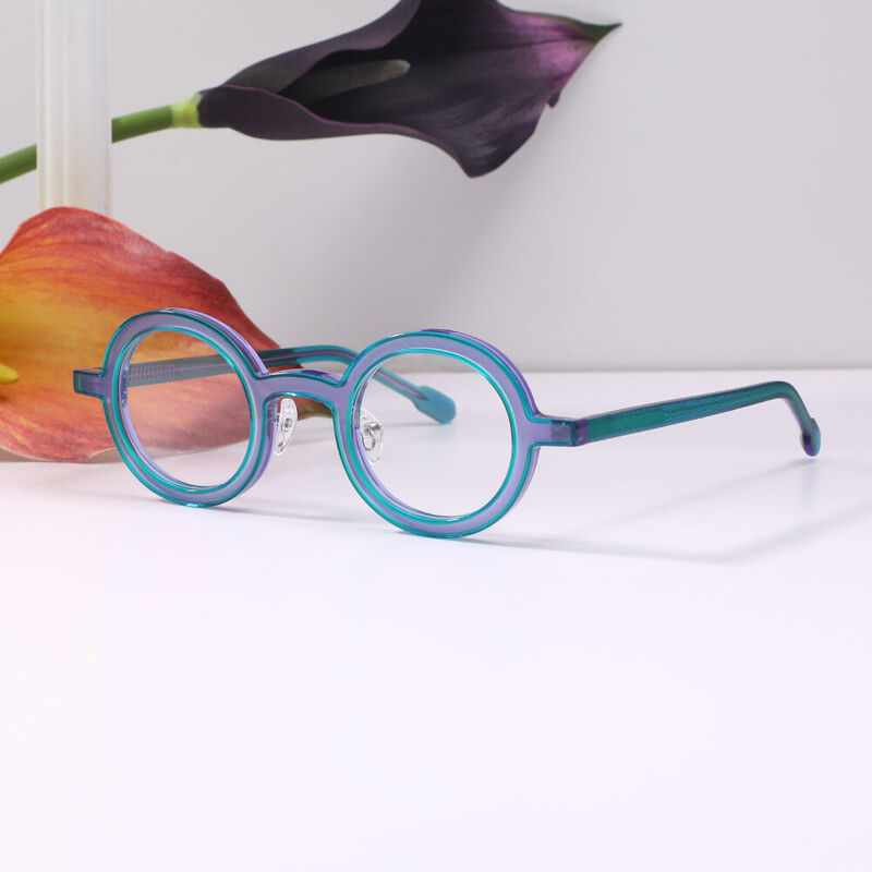 Cheryoa Round Blue Glasses