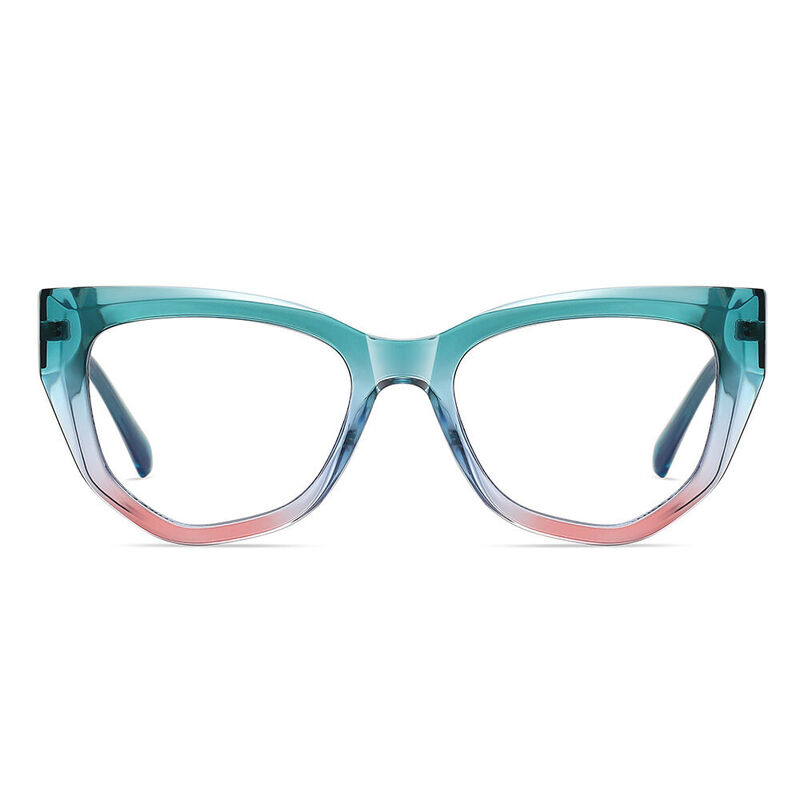 Elizabet Cat Eye Green Glasses