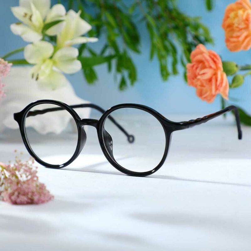 Abner Runde Schwarze Brille